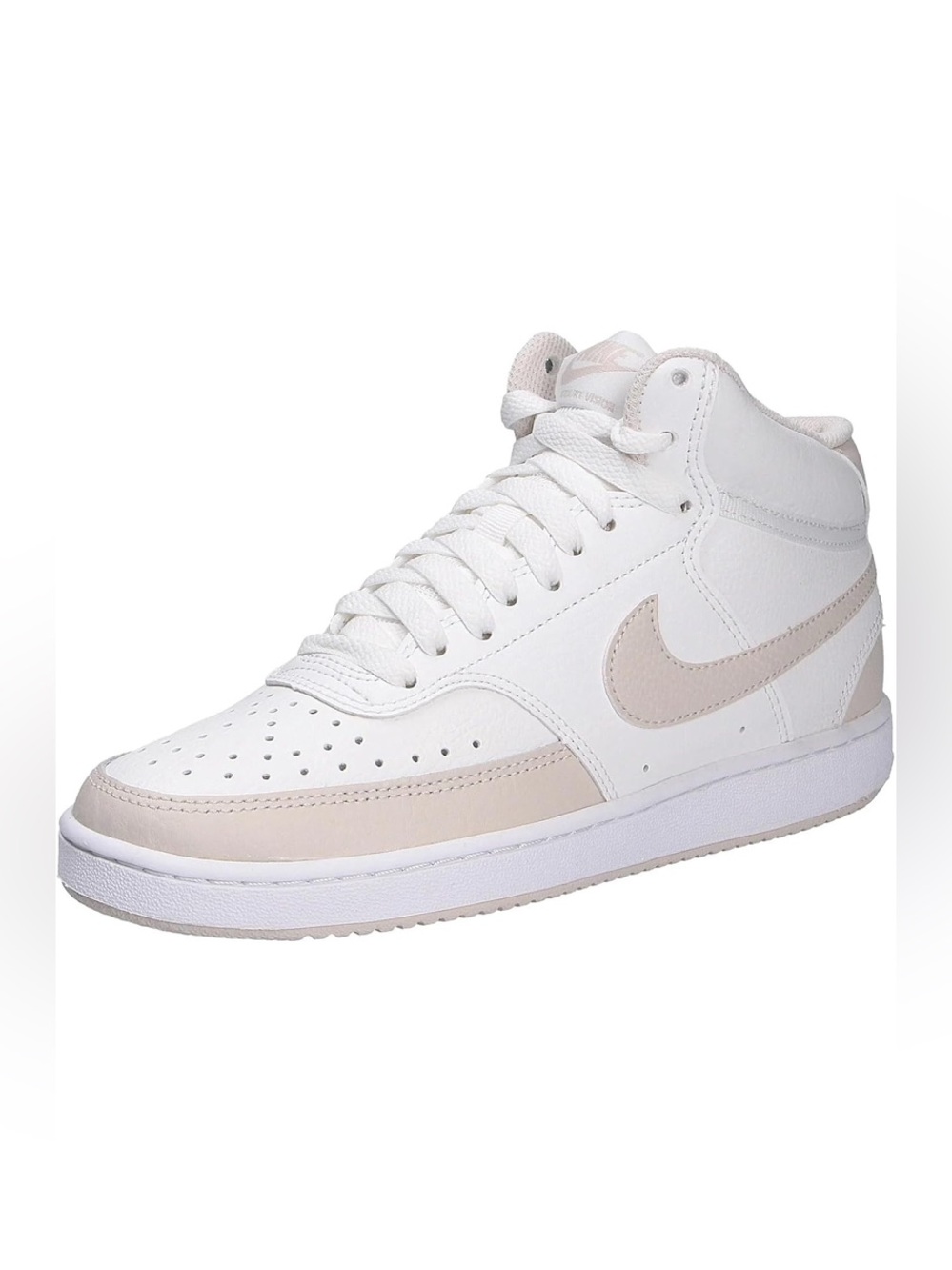 Nike Mid-Top Sneakers in White & Light Beige Women’s Size 8